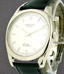 Cellini Danaos in White Gold on Black Calfskin Leather Strap with White Stick Dial
