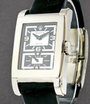 Cellini Prince in White Gold on Strap with Silver and Black Dial