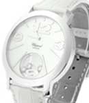 Happy Sun in White Gold  on White Crocodile Leather Strap with MOP Dial