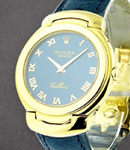 Cellini Cellisma in Yellow Gold on Strap with Blue Roman Dial
