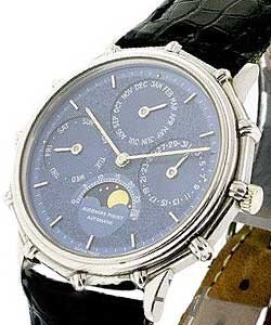Perpetual Calendar - Circa 1980''''s - Platinum  Platinum on Strap with Blue Dial