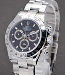 Steel Daytona - Rolex Movement - Bezel Engraved Black Dial - Full Set