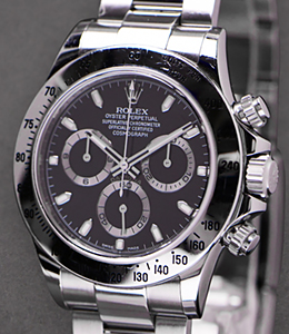 Steel Daytona - Rolex Movement - Bezel Engraved Black Dial 