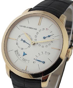 Classique Elegance 1966 Annual Calendar  Rose Gold on Strap with White Dial