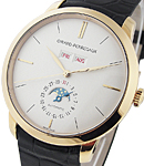 Classique Elegance 1966 Full Calendar in Rose Gold on Black Crocodie Leather Strap with Silver Dial