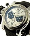 Chronofighter Oversize Steel on Rubber Strap with Silver Dial