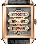 Haute Horlogerie Vintage 1945 XXL Tourbillon in Rose Gold on Black Crocodile Leather Strap with Silver Dial