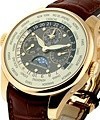 World Time Perpetual Calendar Chrono in Rose Gold Rose Gold on Strap with Gray Dial