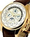 World Time Perpetual Calendar in Rose Gold Rose Gold on Strap with White Dial