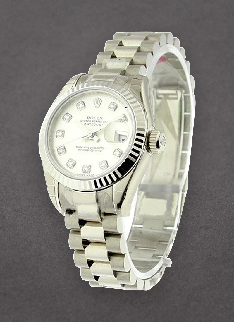 Rolex Unworn President 26mm in White Gold with Fluted Bezel