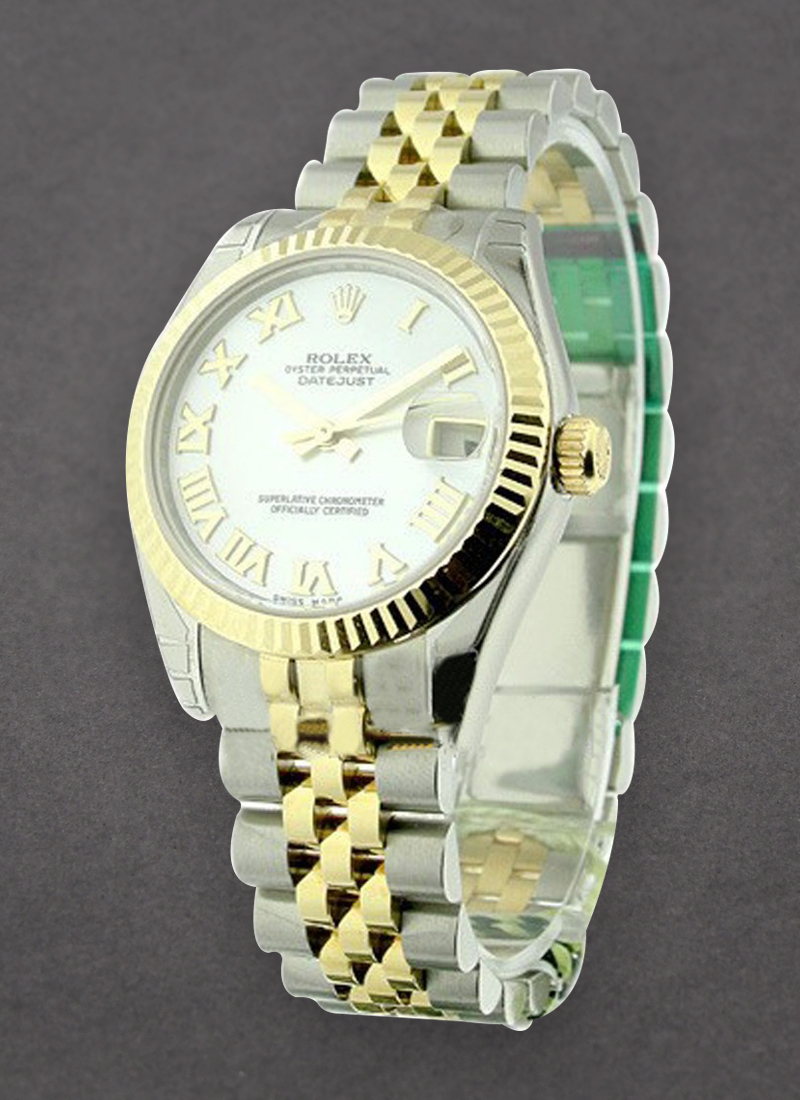 Rolex Unworn Midsize 31mm Datejust in Steel with Yellow Gold Fluted Bezel