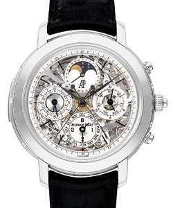 Jules Audemars Grande Complication in Titanum on Black Crocodile Leather Strap with Skeleton Dial