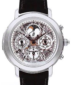 Jules Audemars Grande Complication in Titanum on Black Leather Strap with Skeleton Dial
