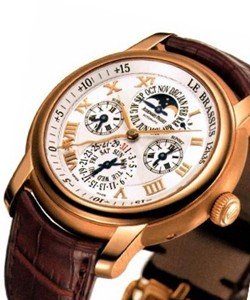 Jules Audemars Equation of Time in Rose Gold on Brown Leather Strap with Silver Dial