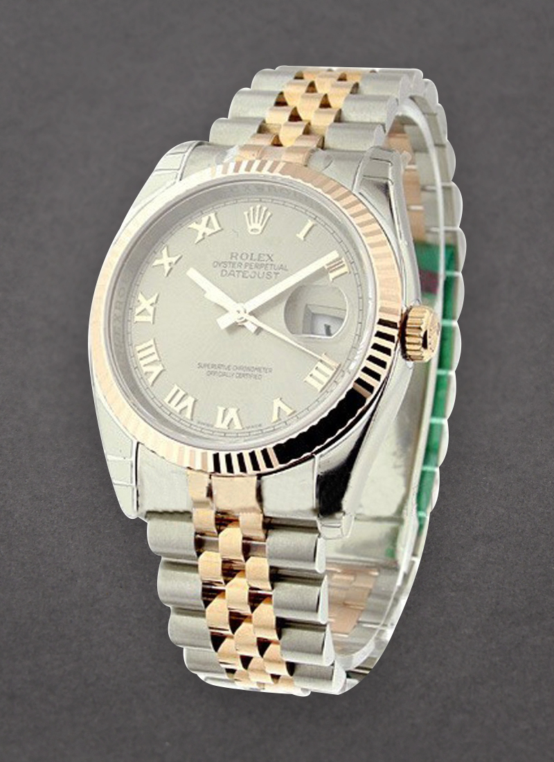 Rolex Unworn Datejust 36mm in Steel with Rose Gold Fluted Bezel