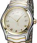 Classic Wave 37mm in 2-Tone Steel and Yellow Gold on Bracelet with Ivory Dial