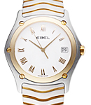 Classic Wave 37mm in 2-Tone Steel and Yellow Gold on Bracelet with White Dial