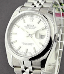 Datejust 36mm in Steel with Domed Bezel on Bracelet with Silver Stick Dial