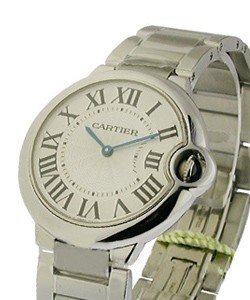 Ballon Bleu Mid Size in Steel on Stainless Steel Bracelet with Silver dial