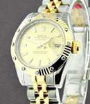 Datejust in Steel with Yellow Gold Fluted Diamond Bezel on Yellow Gold and Steel Jubilee Bracelet with Champagne Stick Dial