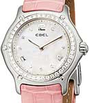 1911 Ladies in Stainless Steel with Diamond Bezel on Pink Alligator Leather Strap with White MOP Dial