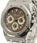 Royal Oak Chronograph 41mm Automatic in Steel on Steel Bracelet with Brown Guilloche Dial