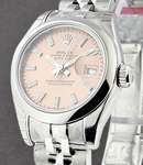 Datejust Automatic in Steel with Domed Bezel On Steel Jubilee Bracelet with Salmon Stick Dial