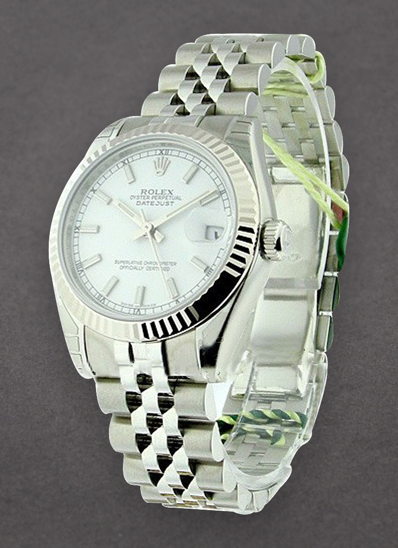 Rolex Unworn Datejust Mid Size 31mm in Steel with Fluted Bezel