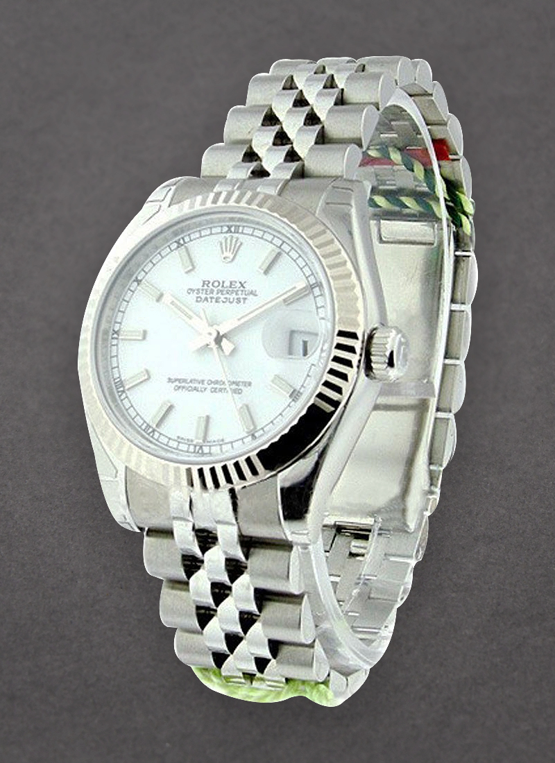 Rolex Unworn Datejust 31mm Mid Size in Steel with Fluted Bezel