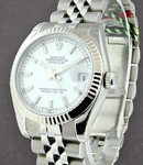 Datejust 31mm Mid Size in Steel with Fluted Bezel on Steel Jubilee Bracelet with Silver Stick Dial