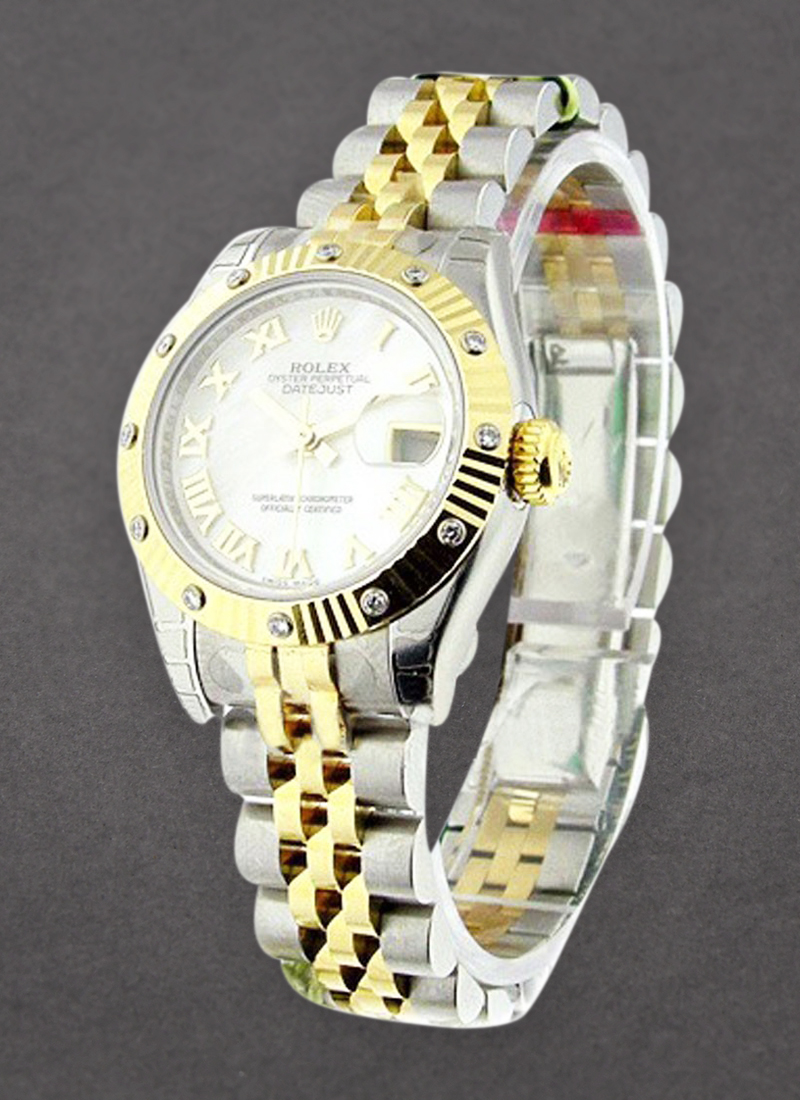 Rolex Unworn Datejust in Steel with Yellow Gold Fluted Diamond Bezel