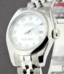 Datejust Automatic in Steel with Domed Bezel On Steel Jubilee Bracelet with White Roman Dial