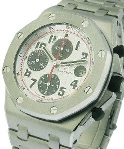 Royal Oak Offshore Panda Chronograph in Steel on Steel Bracelet with Silver Dial with Black Subdials