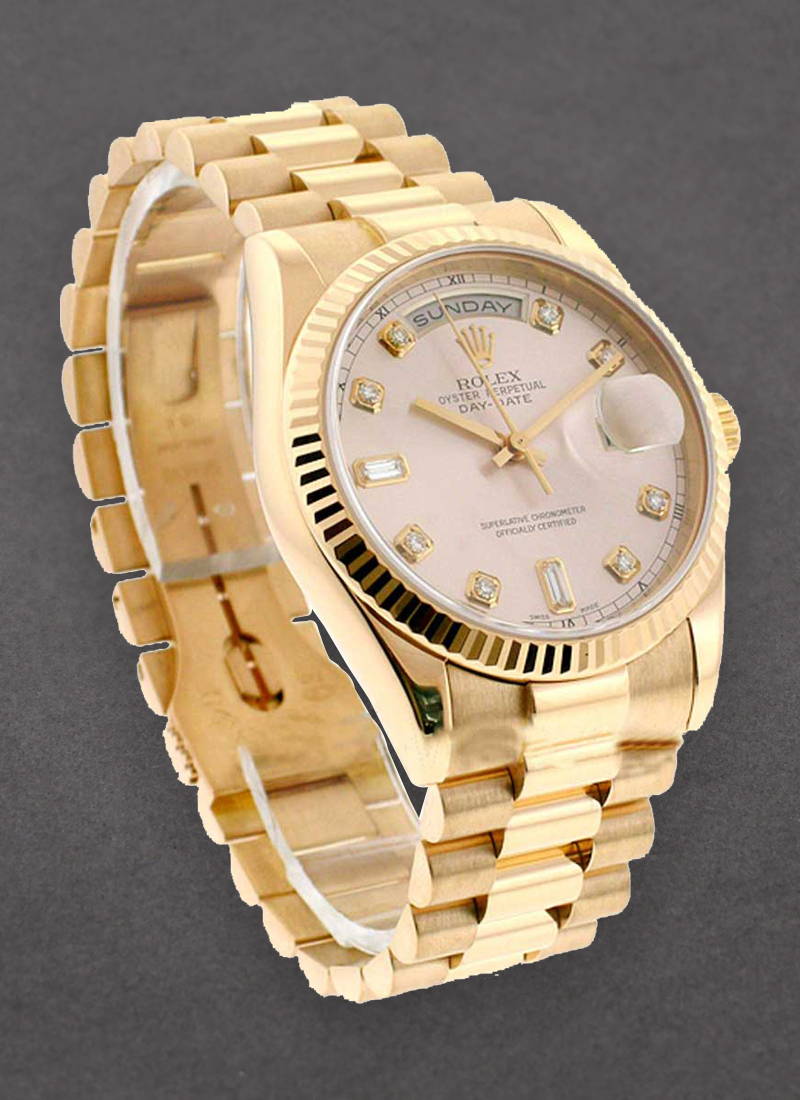 Pre-Owned Rolex President in Rose Gold with Fluted Bezel