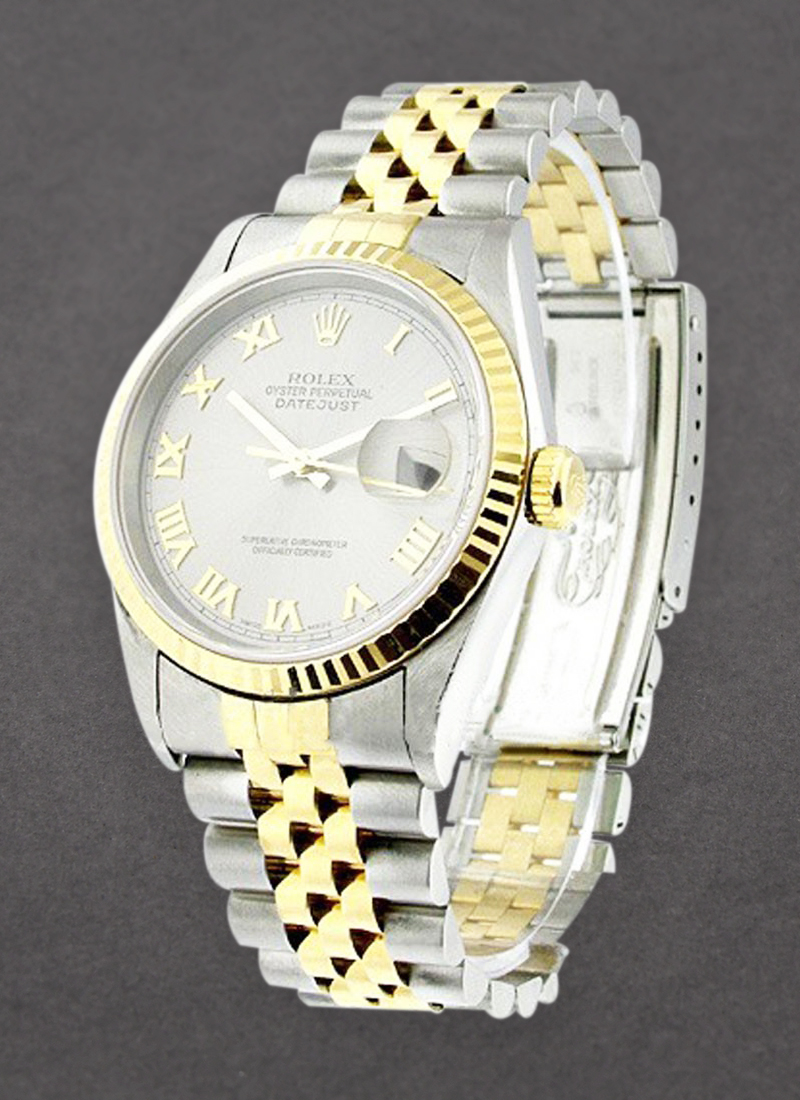 Pre-Owned Rolex 2 -Tone Datejust 36mm with Yellow Gold Fluted Bezel