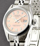 Lady's Datejut 26mm with Smooth Bezel on Jubilee Bracelet with Salmon Arabic Dial