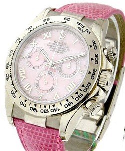 Daytona Beach Edition in White Gold    on Pink Strap with MOP Dial