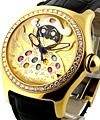 Bubble Prince of Morrocco in Yellow Gold with Diamond Bezel on Black Leather Strap with Champagne Dial - Special Edition  