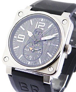 BR03-51 Insturment GMT in Titanium on Black Rubber Strap with Carbon Fiber Dial