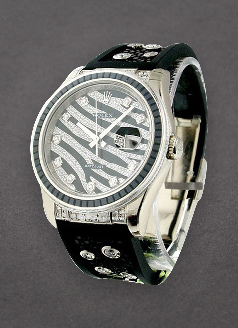 Rolex Unworn Zebra Special Edition - Royal Black 116199 in White Gold with Baguette Black Sapphires