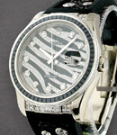 Zebra Special Edition - Royal Black 116199 in White Gold with Baguette Black Sapphires On Black Rubber Strap with Pave Diamond Dial