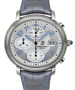 Millenary Chronograph - Large Size Steel on Strap with Silver Dial 