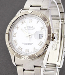 Datejust 36mm in Steel with Turn-O-Graph Bezel on Oyster Bracelet with White Roman Dial