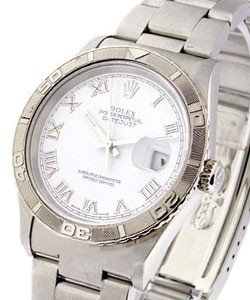 Datejust 36mm in Steel with Turn-O-Graph Bezel on Oyster Bracelet with White Roman Dial