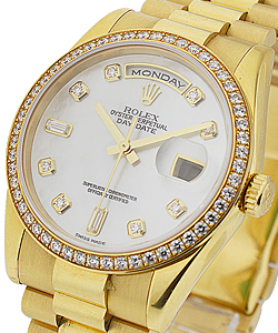 Day-Date - President - 36mm - Yellow Gold - Diamonds Bezel on Yg President Bracelet - MOP Diamond Dial