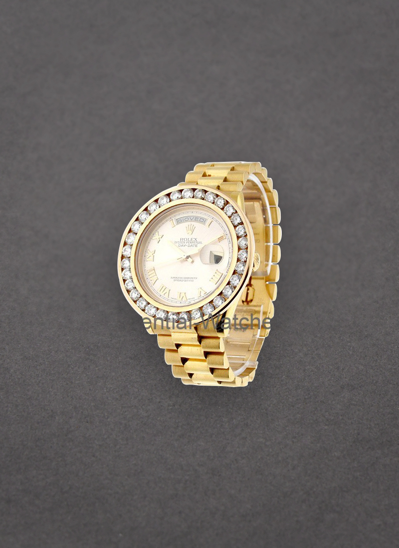 Pre-Owned Rolex Presidential in Rose Gold with Custom Diamond Bezel