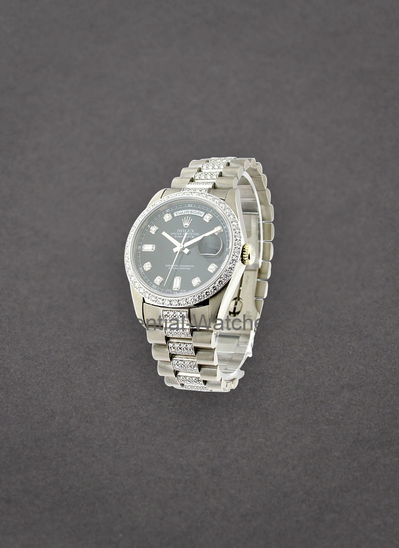 Pre-Owned Rolex President - 36mm - White Gold - Diamond Bezel