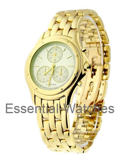 Cartier Cougar Chronograph in Yellow Gold  with MOP Dial
