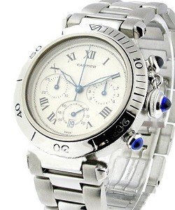 Pasha Quartz Chronograph in Steel on Steel Bracelet with Silver Dial