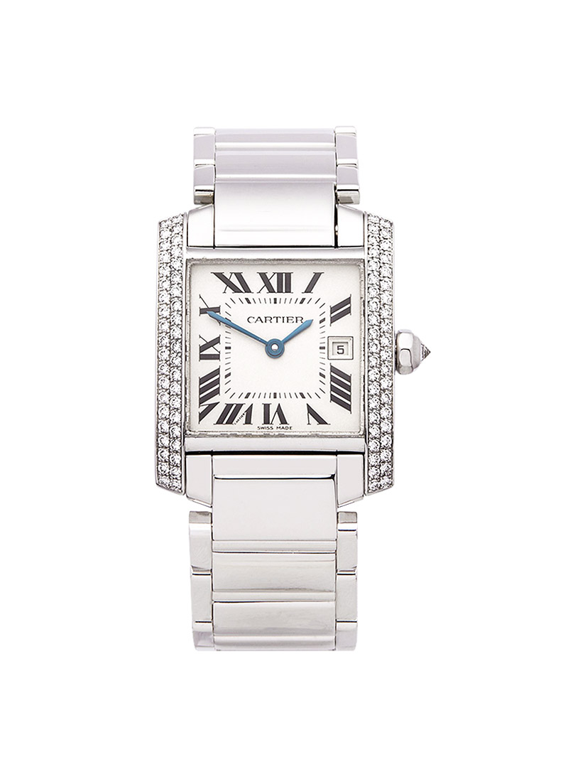 Cartier Tank Francaise - Mid Size with Diamond Case